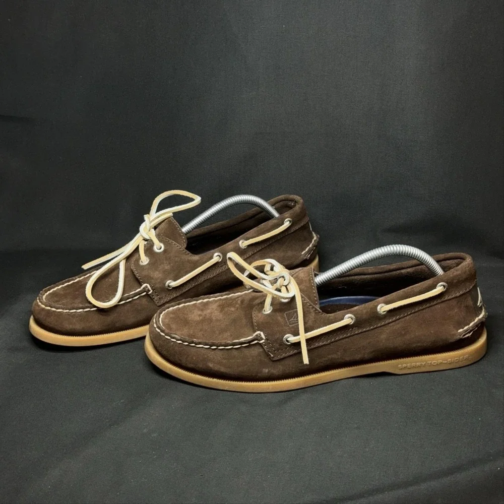 Sperry Top-Sider Shoes Mens Size 10.5 Brown Suede Boat Deck Moccasin Casual